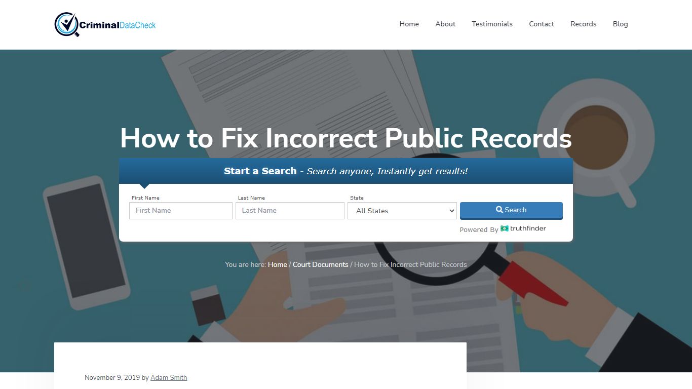 How to Fix Incorrect Public Records - Criminal Data Check