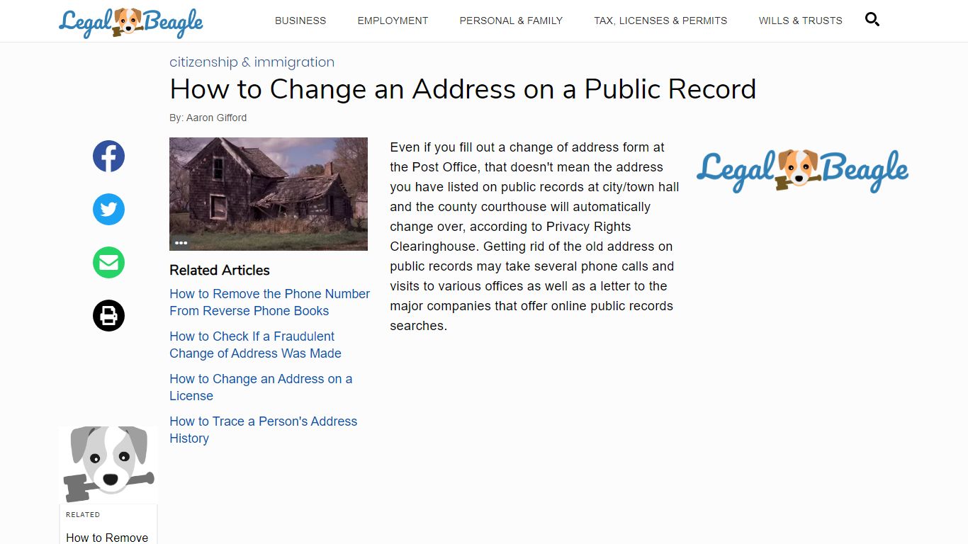 How to Change an Address on a Public Record | Legal Beagle