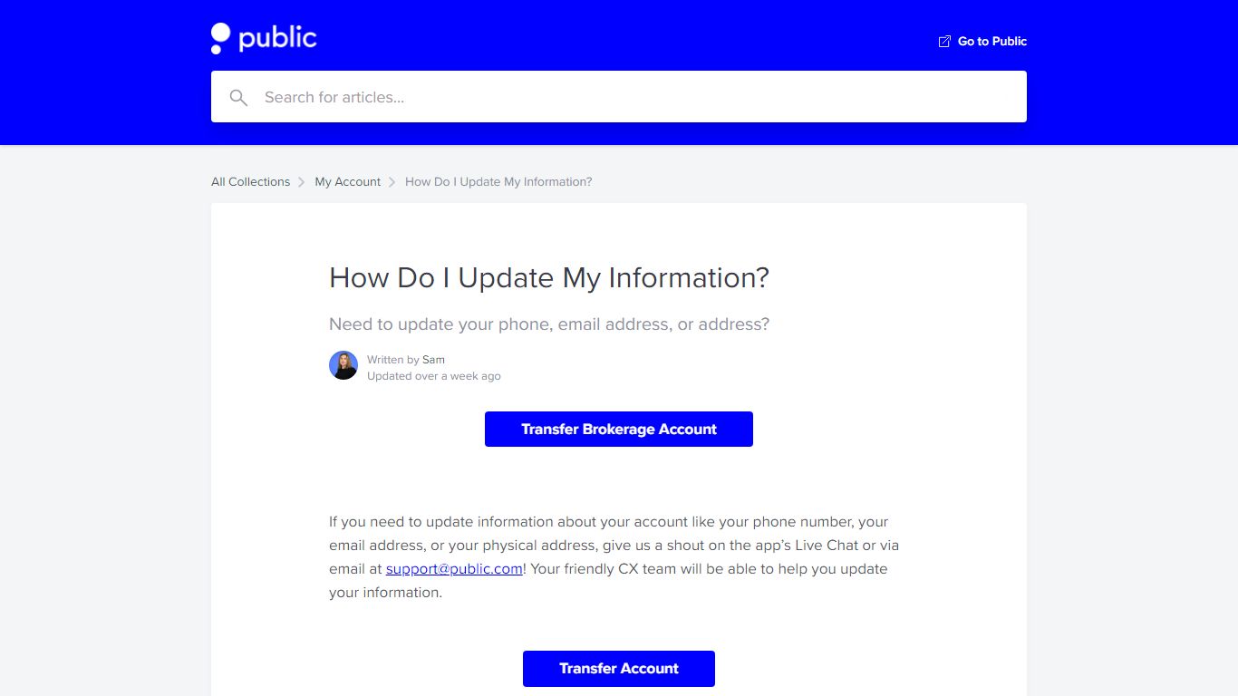How Do I Update My Information? | Public FAQ